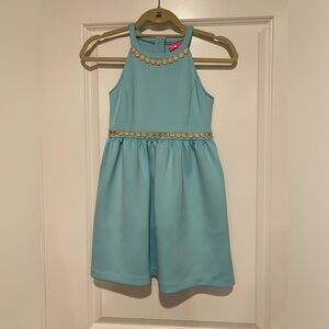 Lilly Pulitzer girl’s sleeveless dress with gold trim